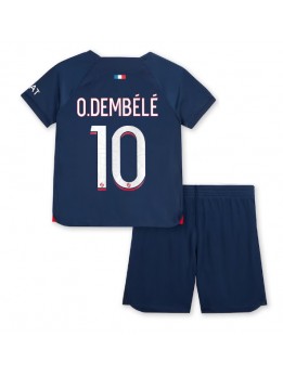 Paris Saint-Germain Ousmane Dembele #10 Replika Hemmakläder Barn 2023-24 Kortärmad (+ byxor)